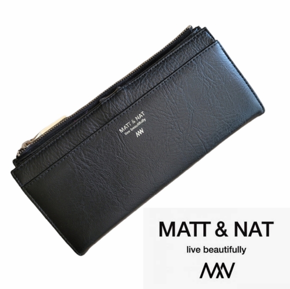 Matt & Nat Other - Matt & Nat Black Vegan Wallet